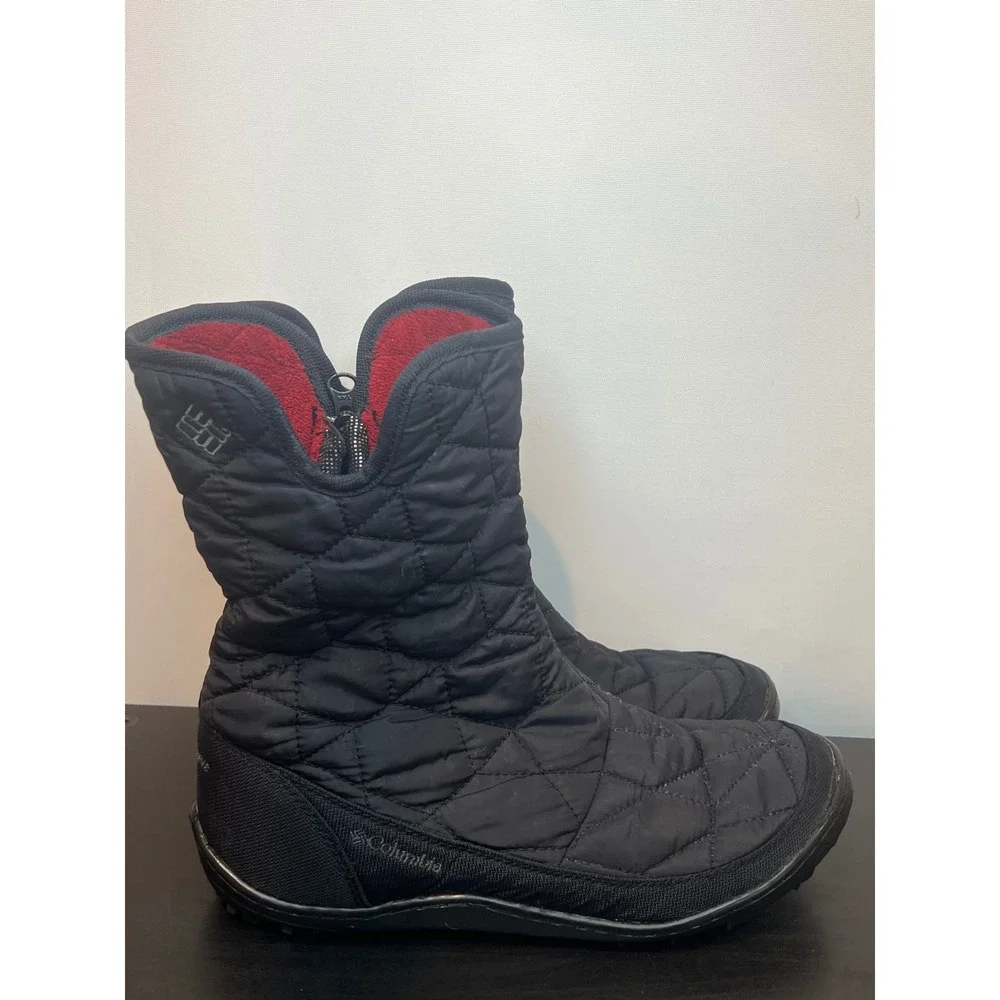 Columbia Minx Mid II Omni-Heat Winter Boots Black Quilted Waterproof Size 8.5